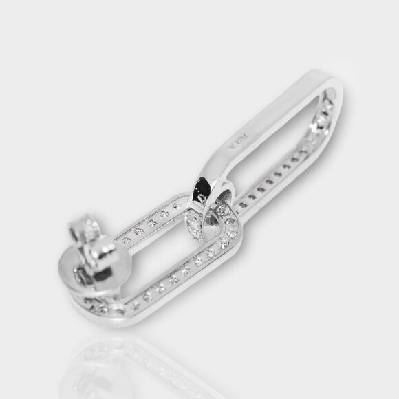 Diamond Double Circlet Earrings - Picture 5 of 7